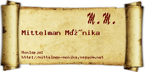 Mittelman Mónika névjegykártya
