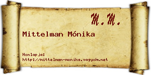 Mittelman Mónika névjegykártya